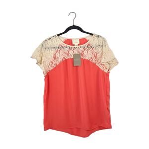 🖤3/$25 SALE!! New Anthropologie Maeve orange lace blouse xs